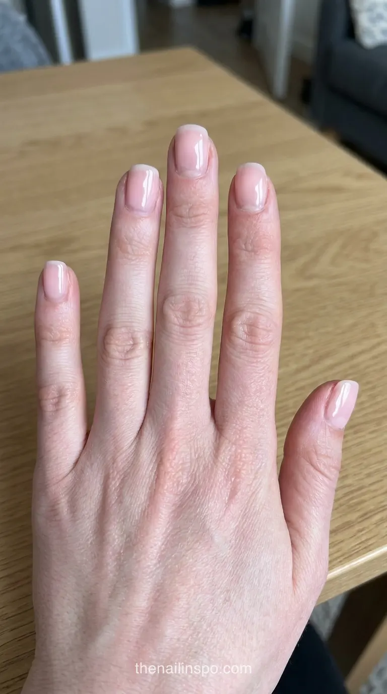 Ballet Pink Sheer Square Nails
