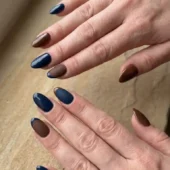 Blue And Brown Nails