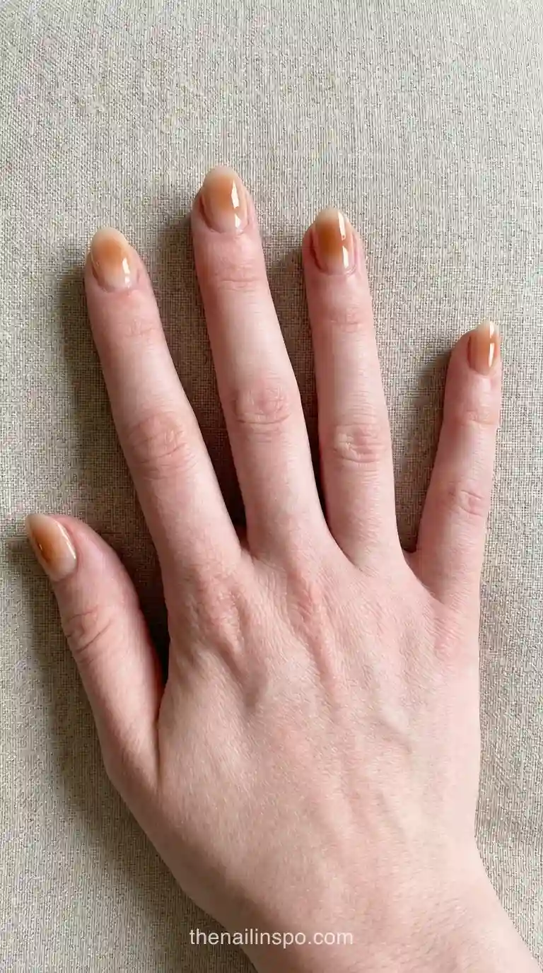 Caramel Sheer Oval Nails
