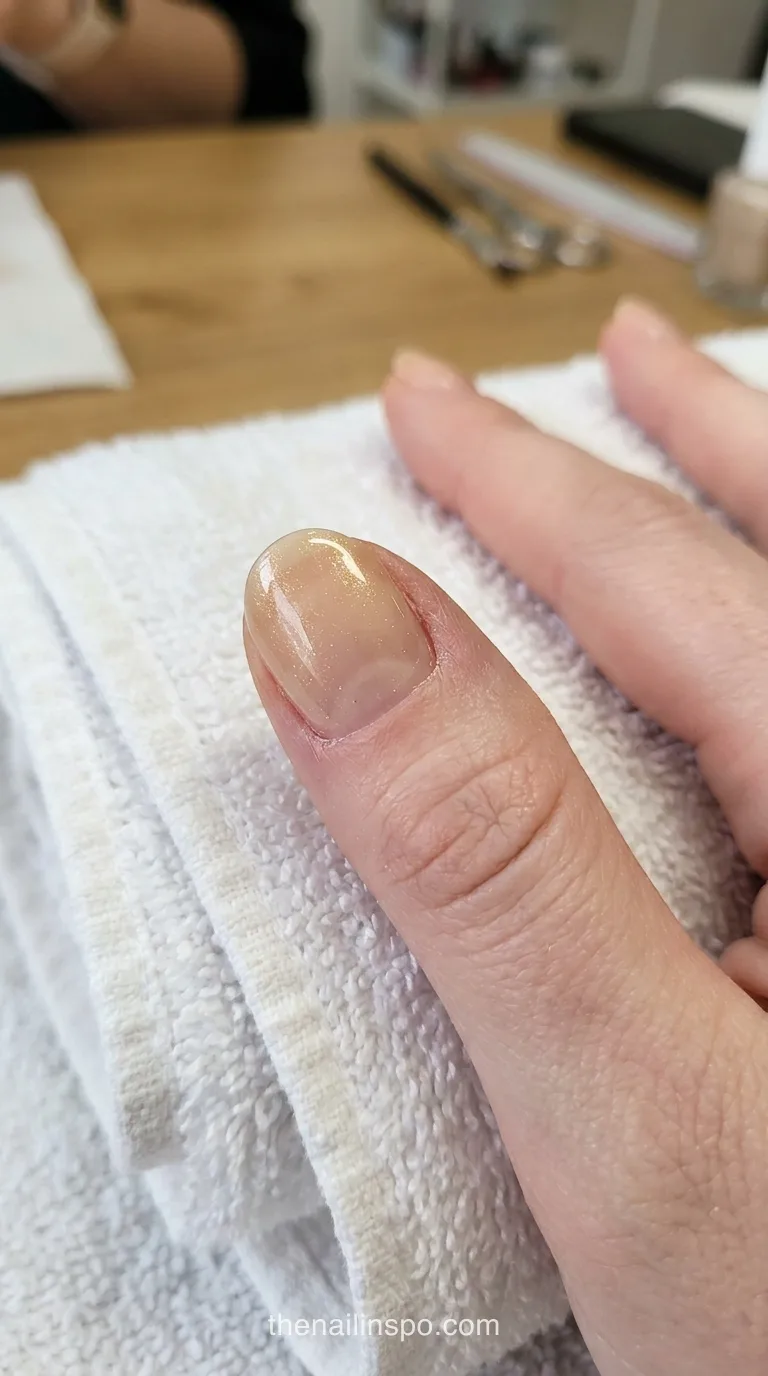 Champagne Jelly Oval Nails