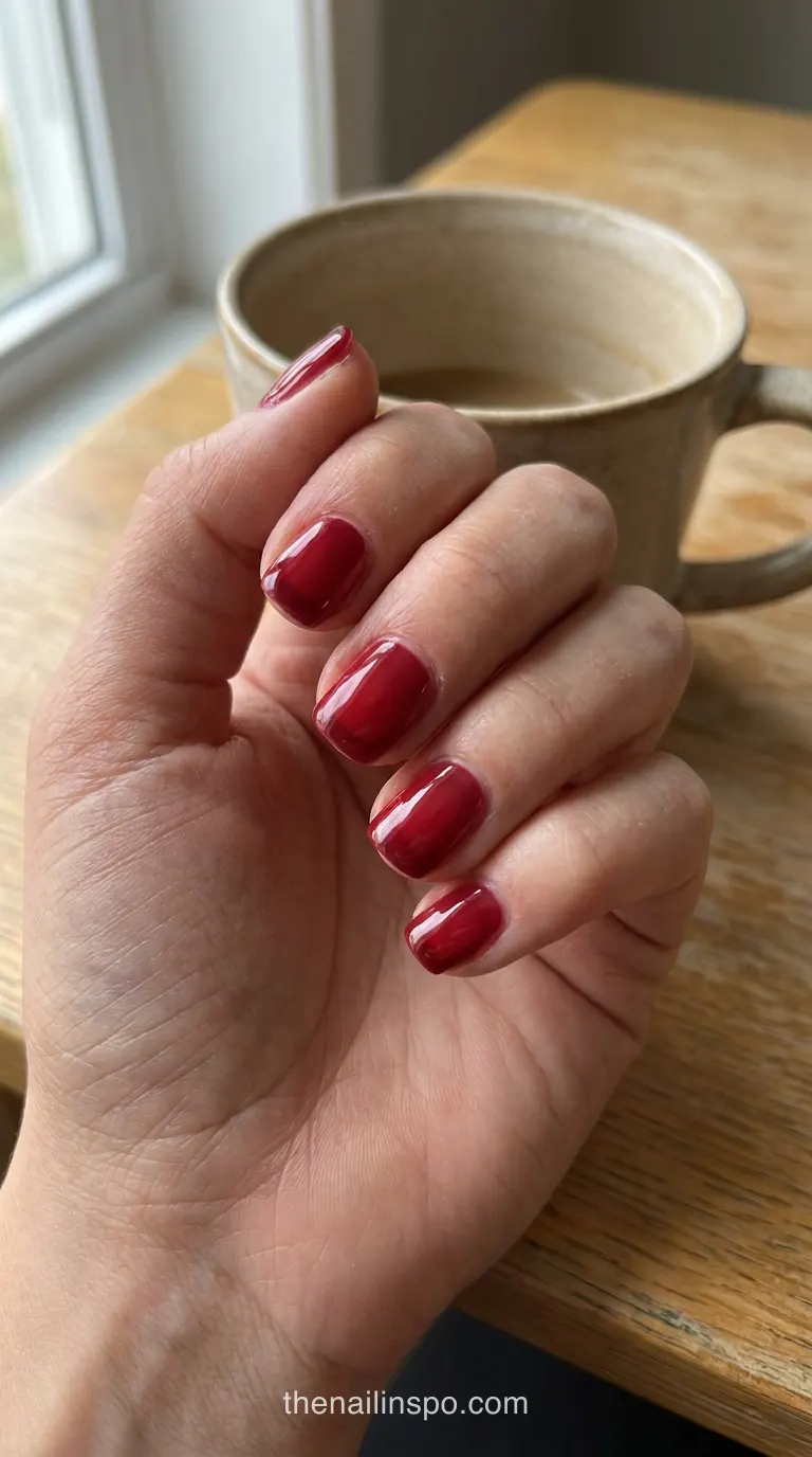 Cherry Jelly Square Nails