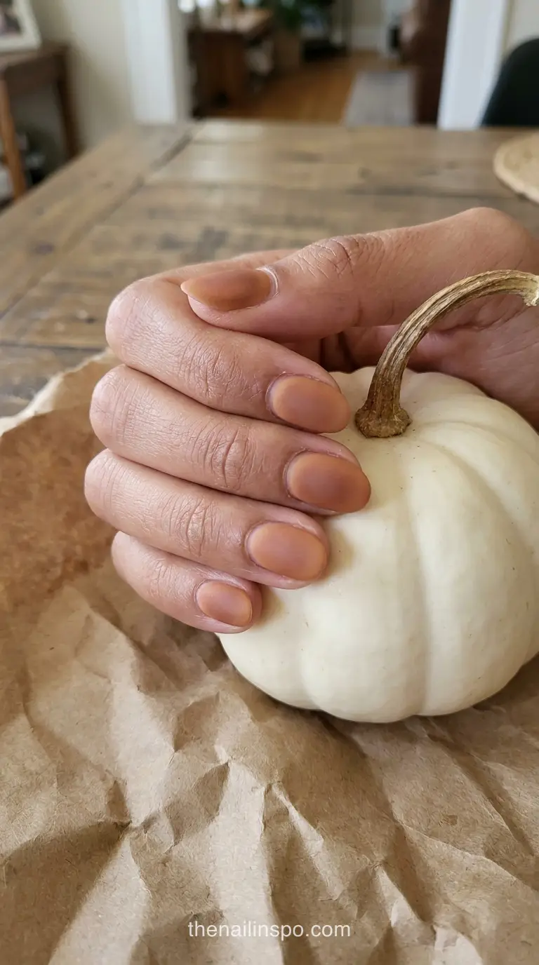 Cinnamon Matte Oval Nails