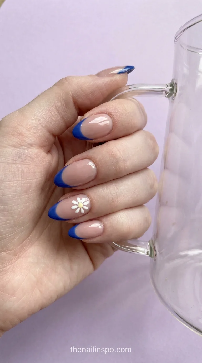 Cobalt Gloss Almond Nails