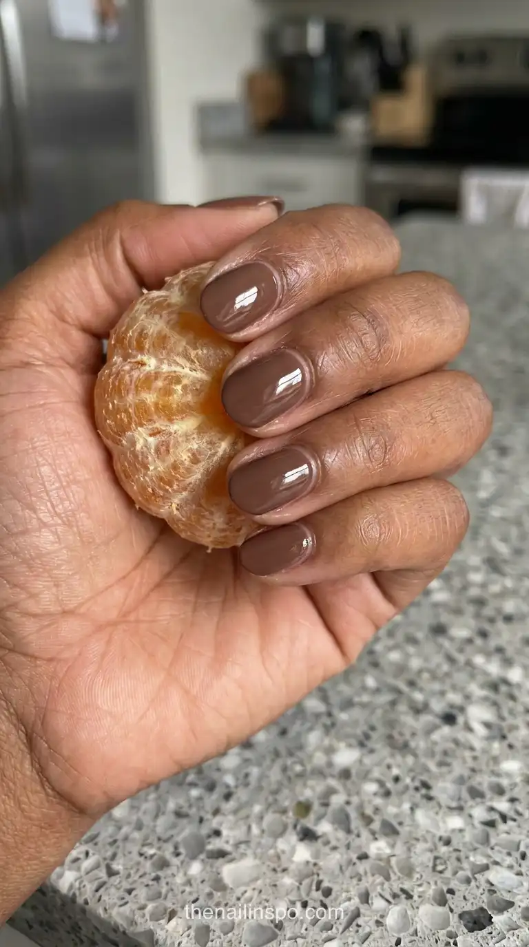 Cocoa Glossy Oval Nails