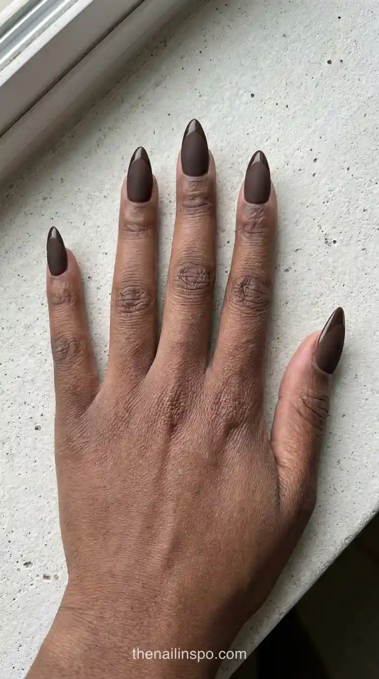 Cocoa Matte Stiletto Nails