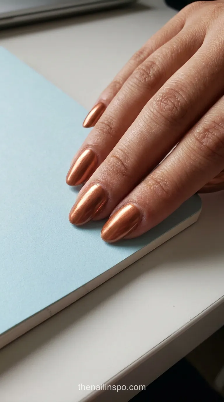 Copper Chrome Medium Oval Nails