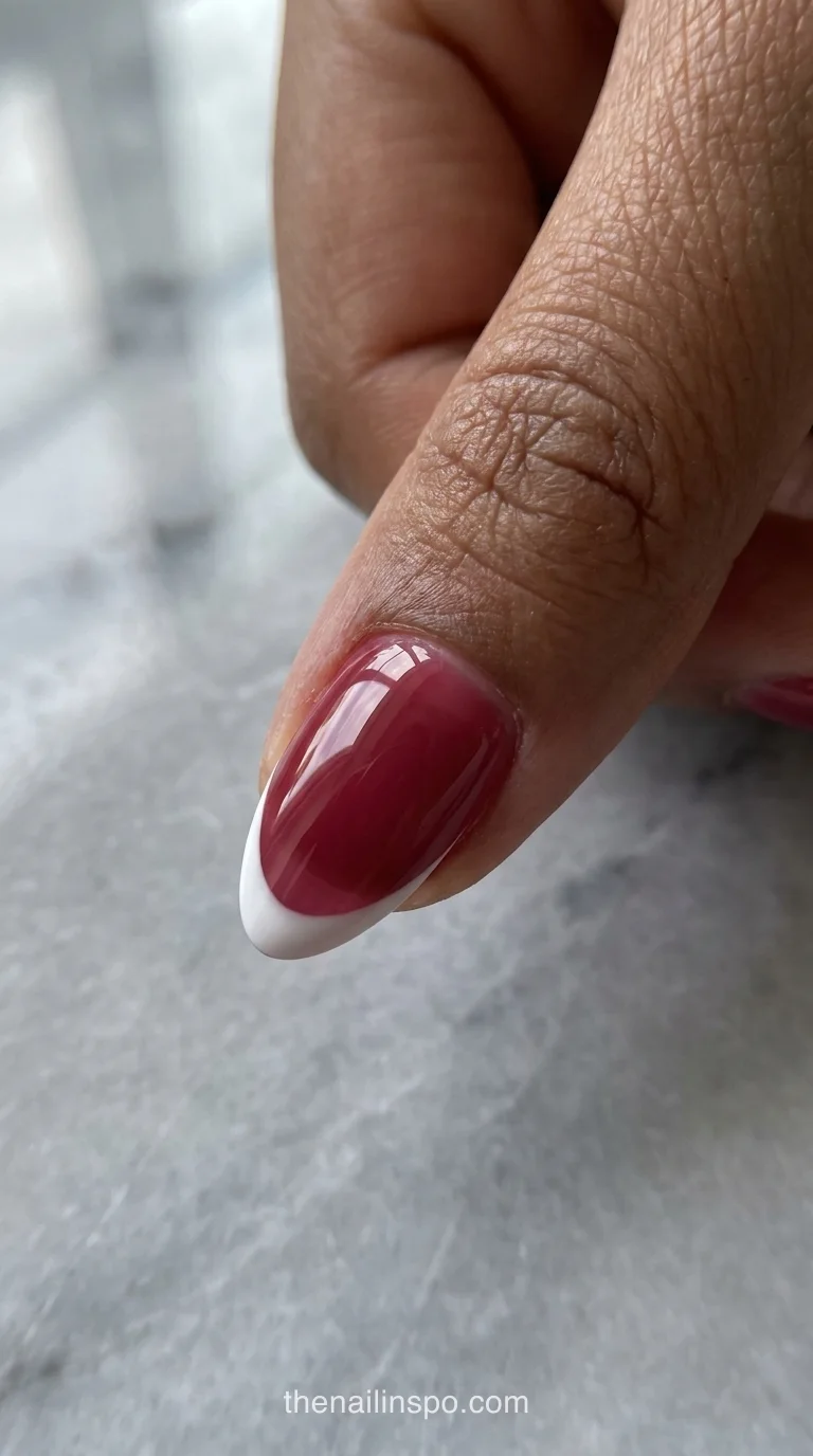 Deep Jelly Almond Nails