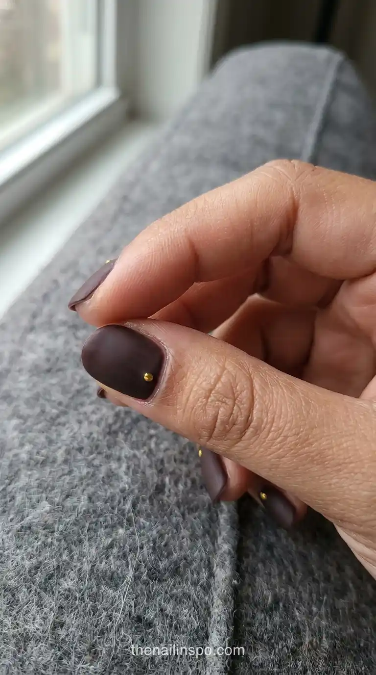 Espresso Matte Round Nails