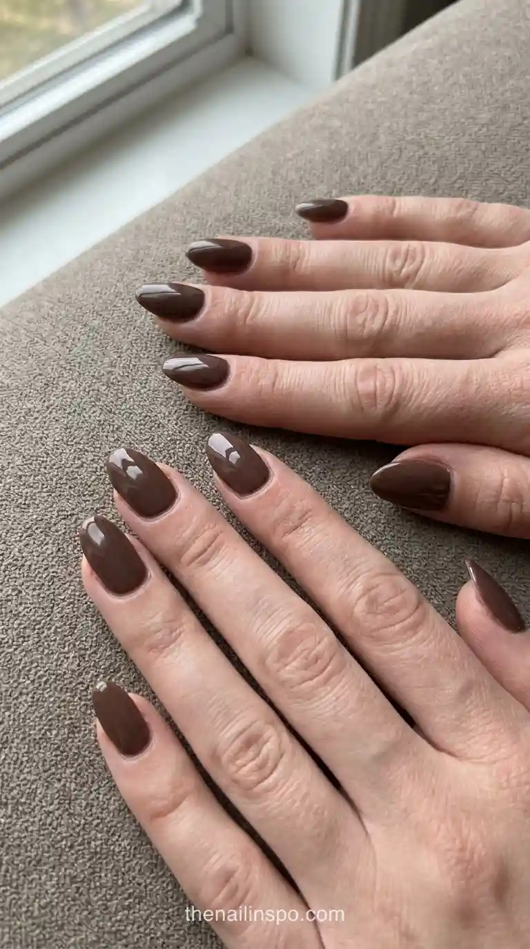 Everyday High Gloss Mocha Almond Nails