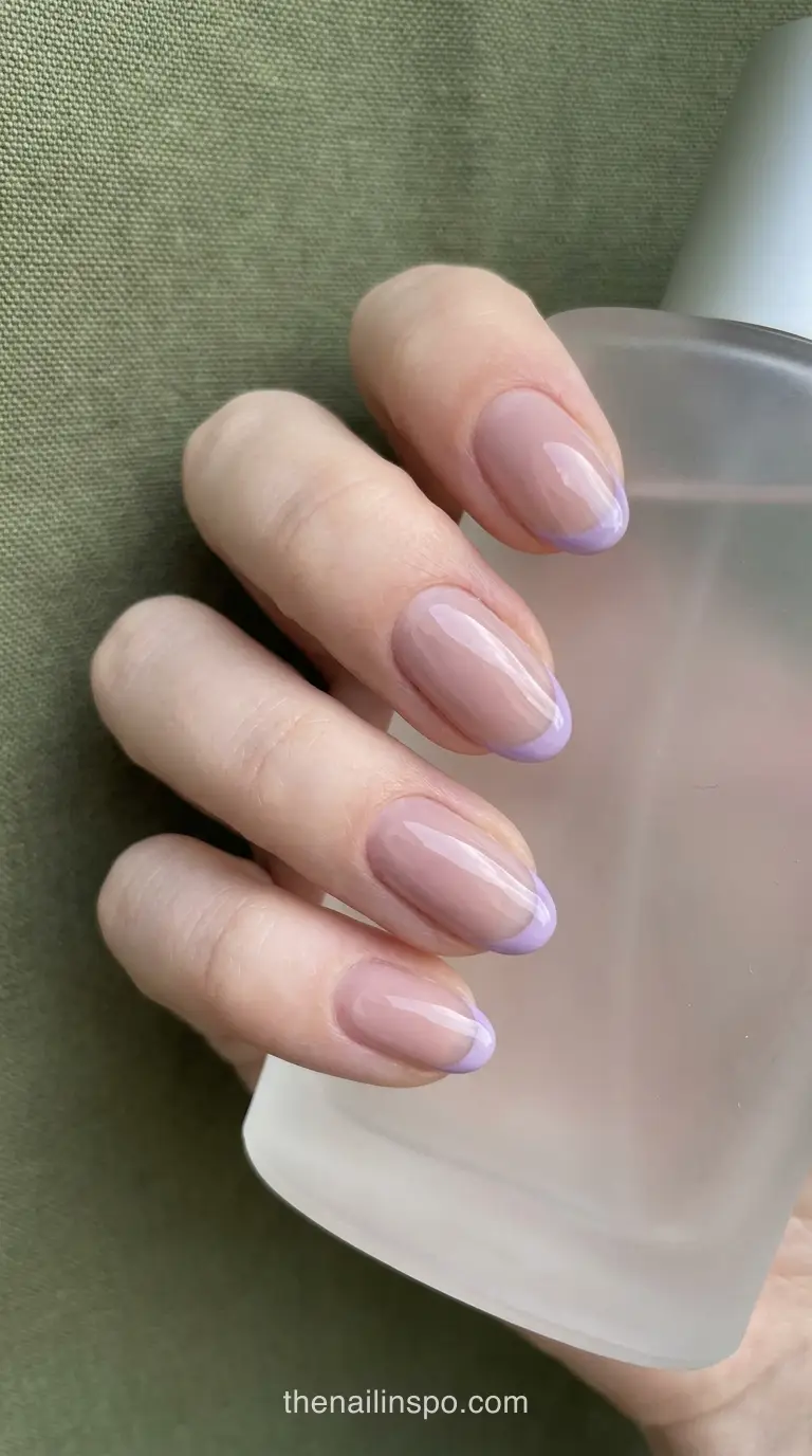 Lavender Sheer Oval Nails