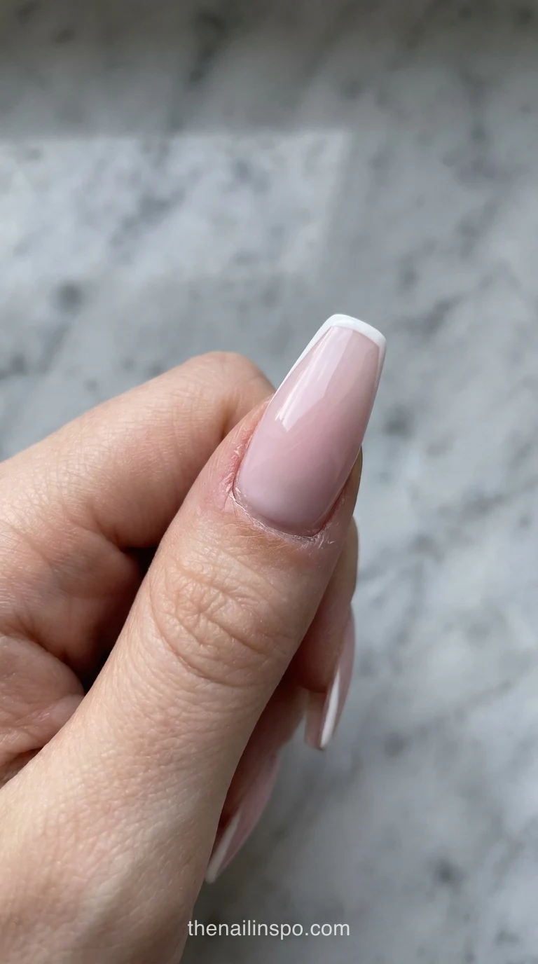 Light Glossy Coffin Nails