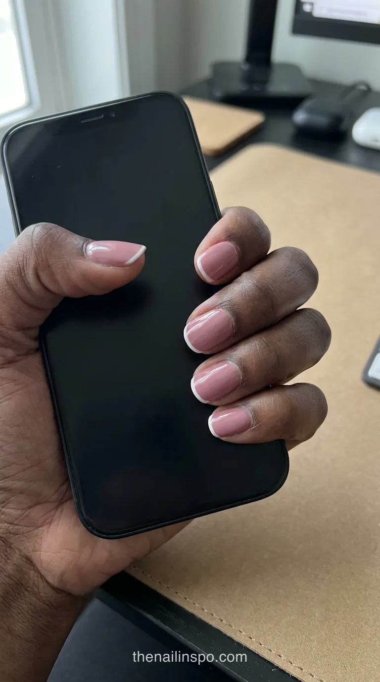 Mauve Glossy Round Nails