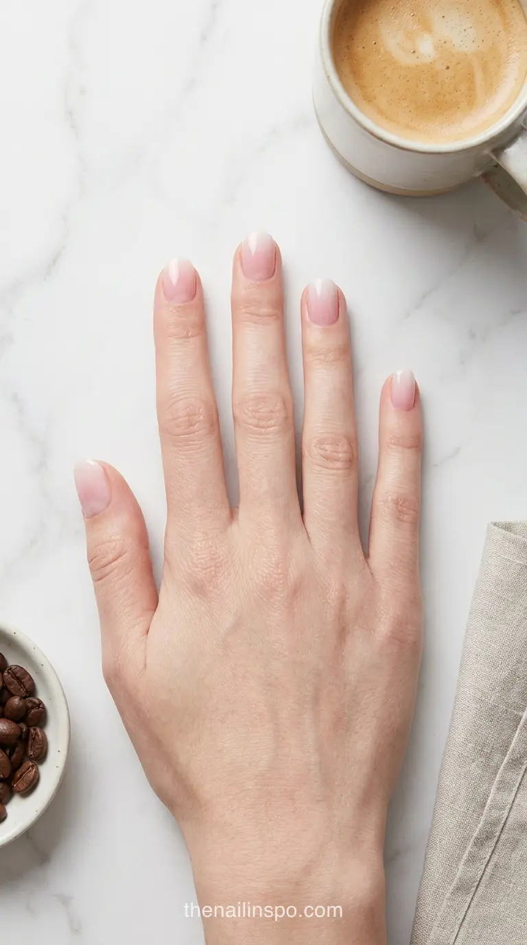 Milky Pink Jelly Round Nails