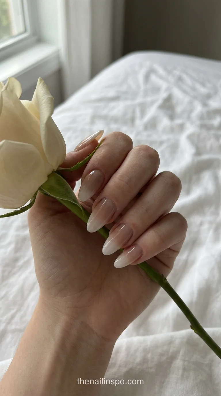 Mocha Ombre Almond Nails