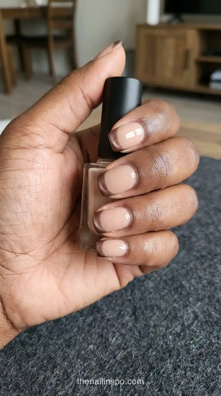 Mocha Velvet Square Nails