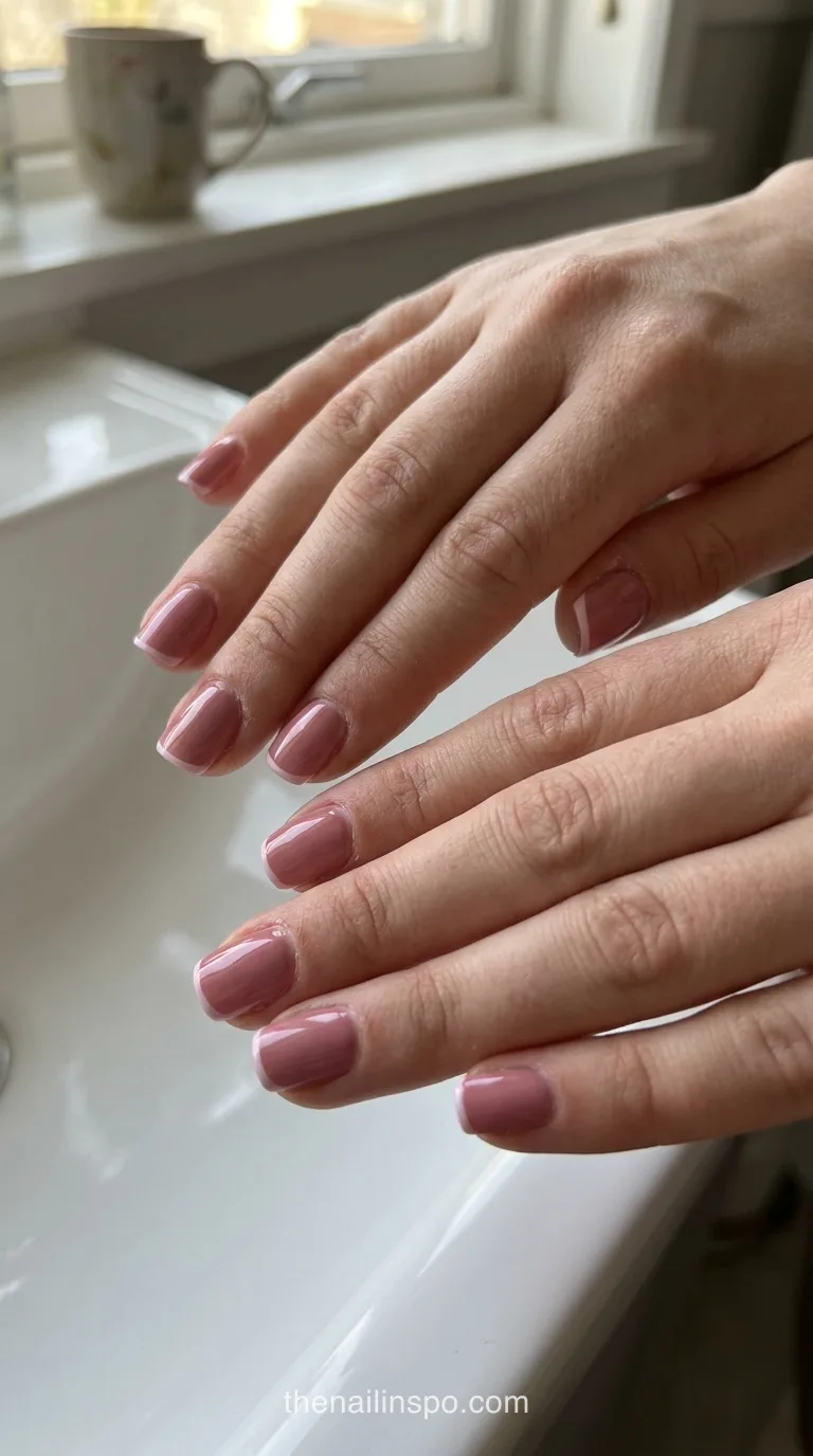 Muted Glossy Square Nails