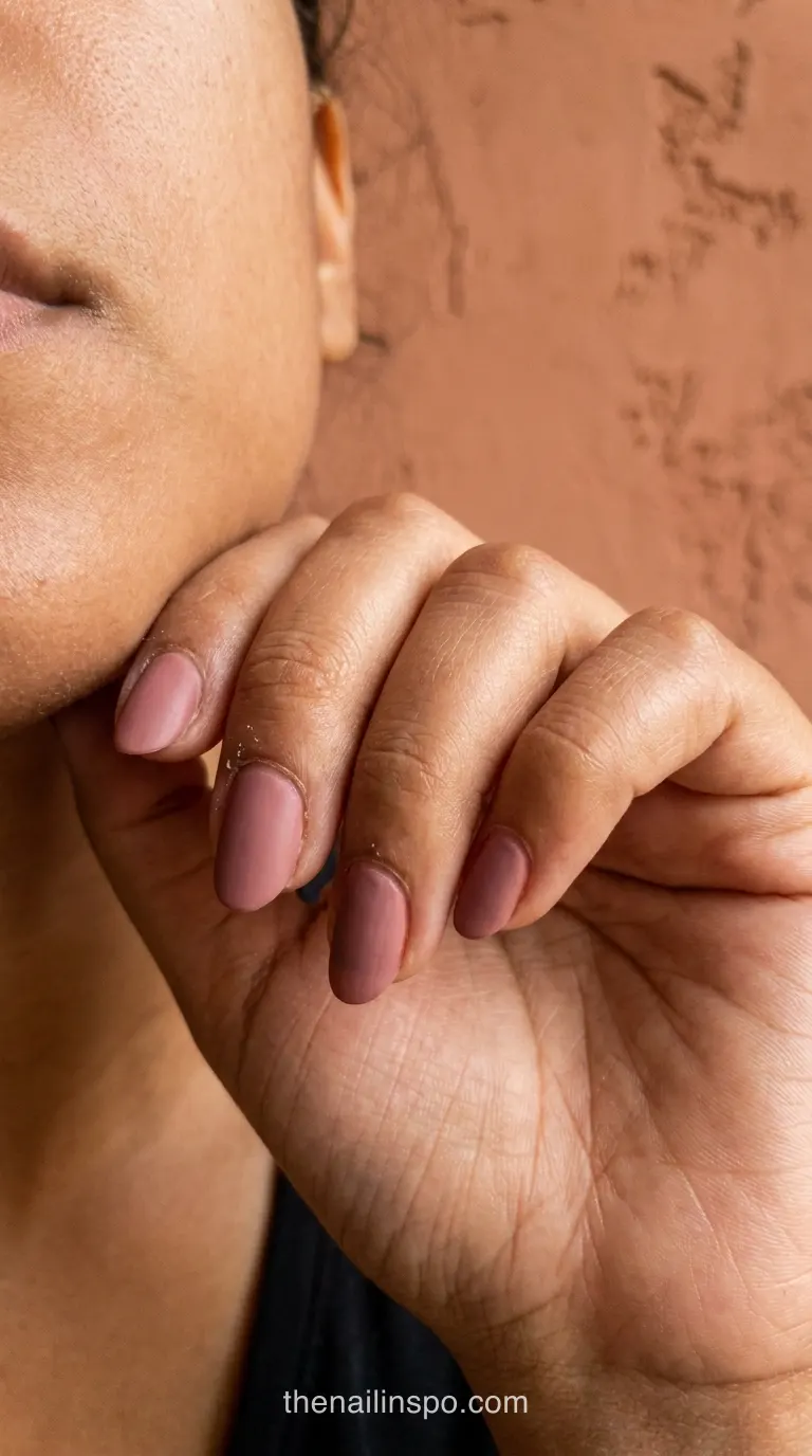 Muted Matte Oval Nails