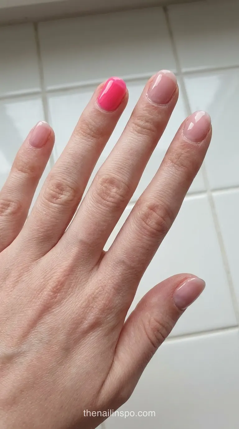 Neon Jelly Round Nails