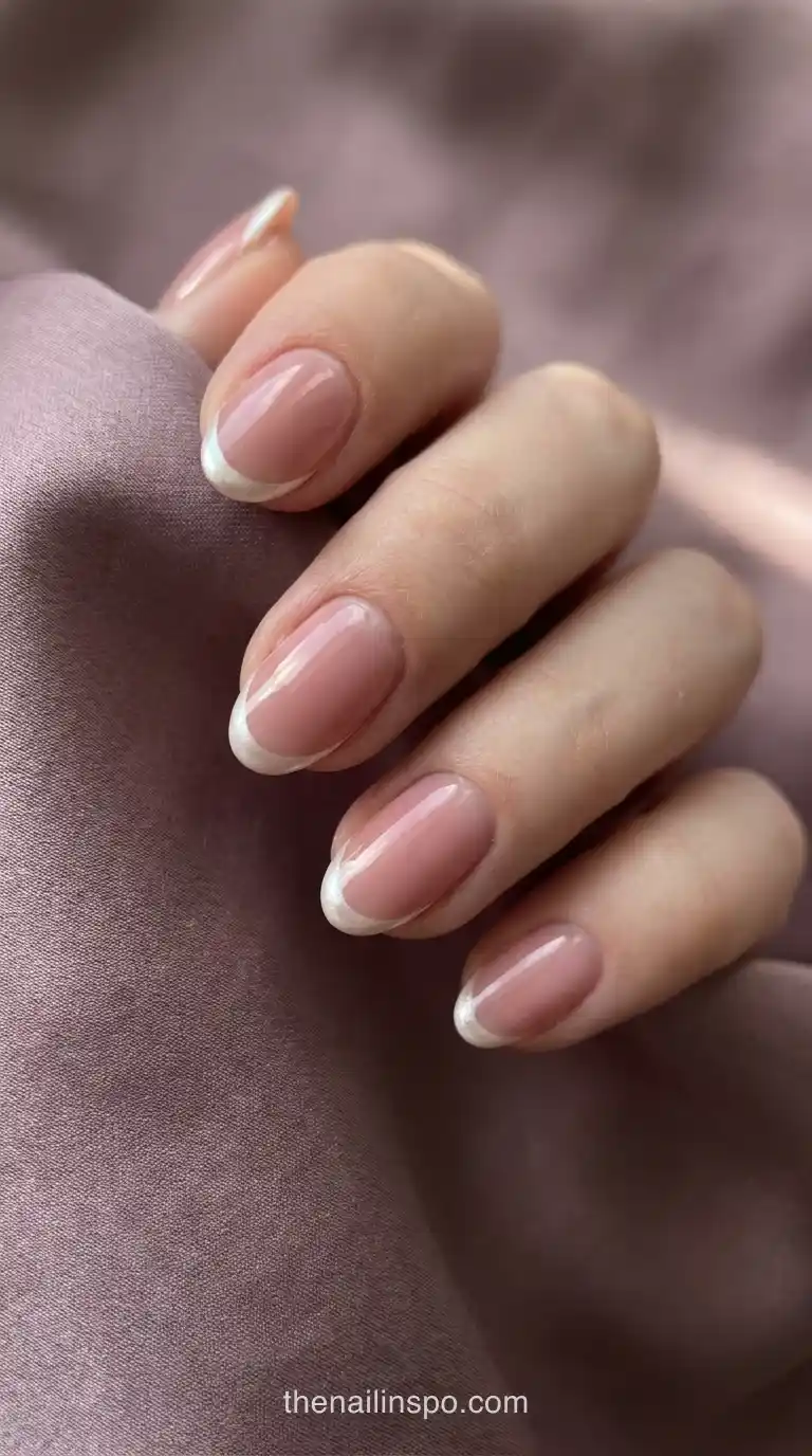 Pearl Chrome Oval Nails