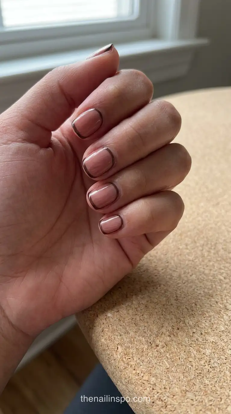 Rosewood Sheer Short Square Frame Nails