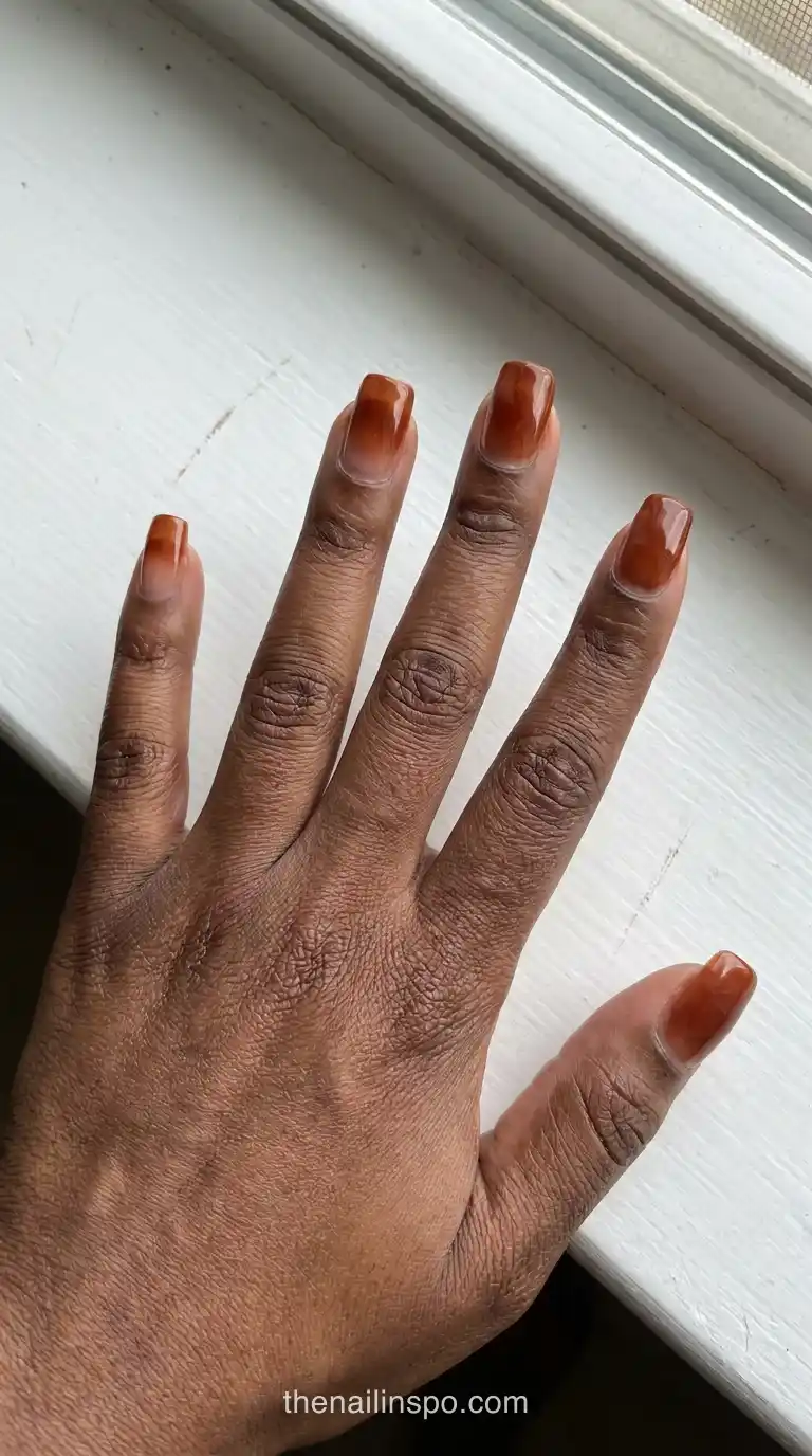 Rust Jelly Square Nails