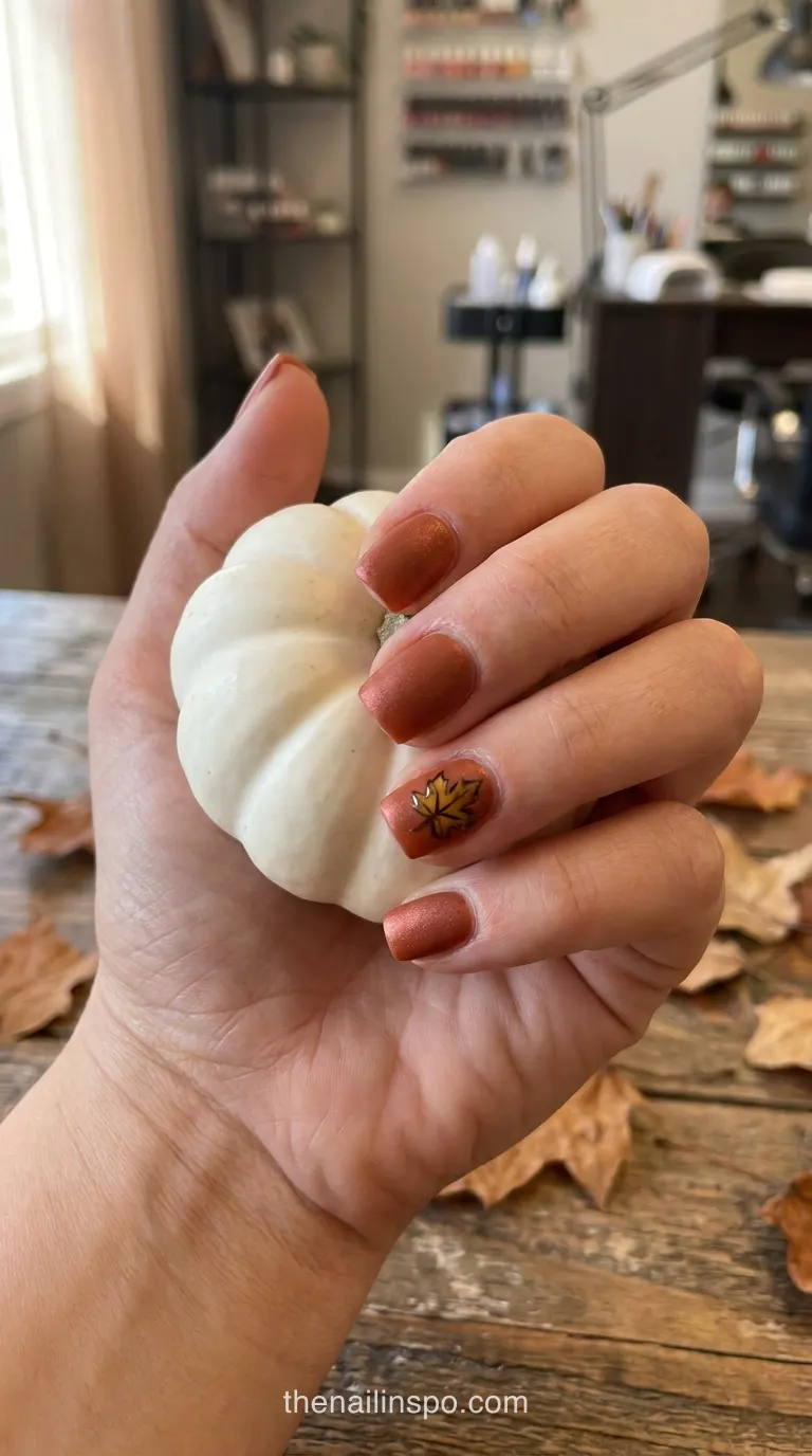 Rust Matte Square Nails