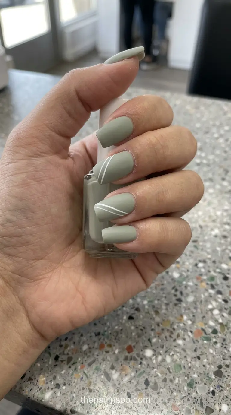 Sage Matte Square Nails