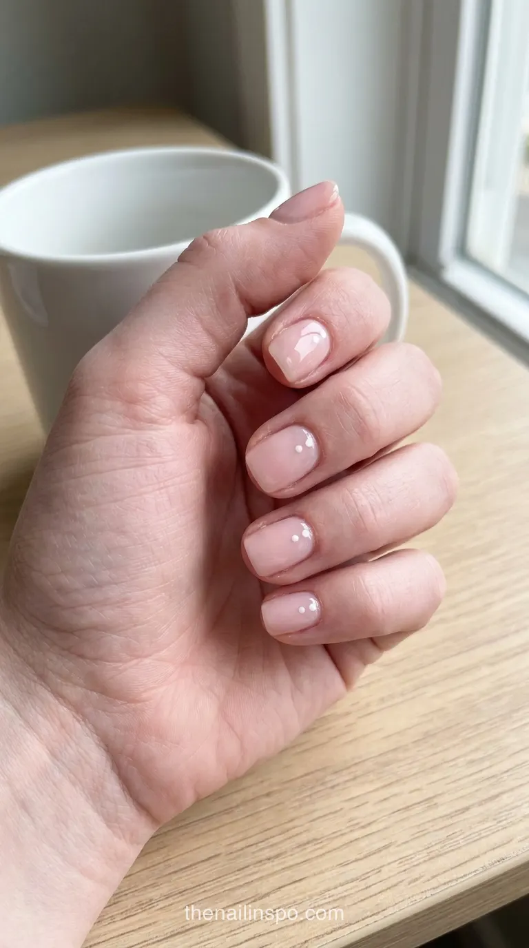 Sheer Pink Gloss Squoval Nails