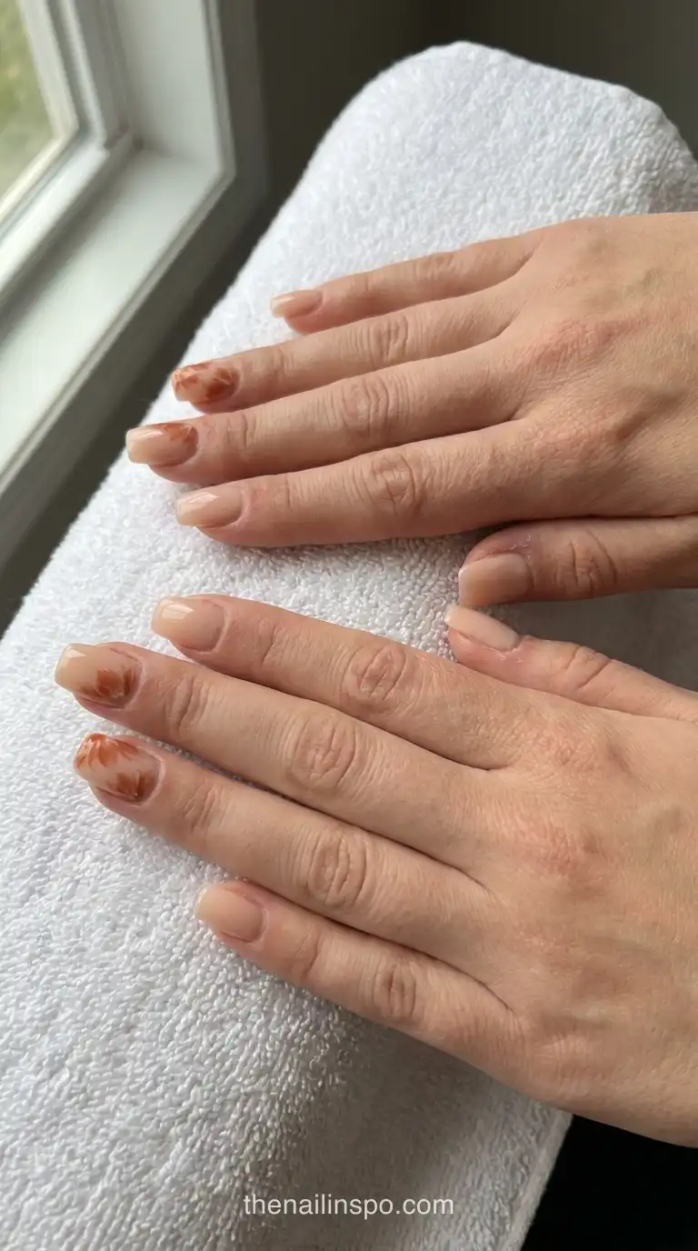 Terracotta Sheer Square Nails